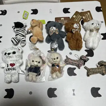 캐릭터 봉제인형 키링 세트