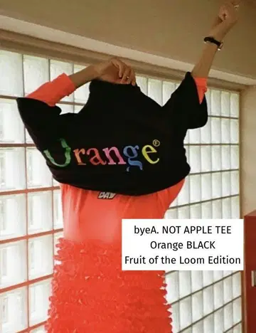 바이A. 바이A NOT APPLE TEE 오렌지 블랙 L