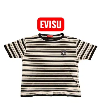 에비수 EVISU 반팔 T셔츠 사이즈 42 YAMANE 보더