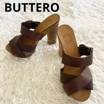 [ BUTTERO 부테로 ] 크로스 스트랩 가죽 샌들