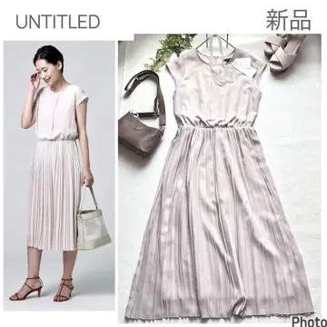 새상품 언타이틀 세탁 가능한 플리츠 원피스 라이트 베이지