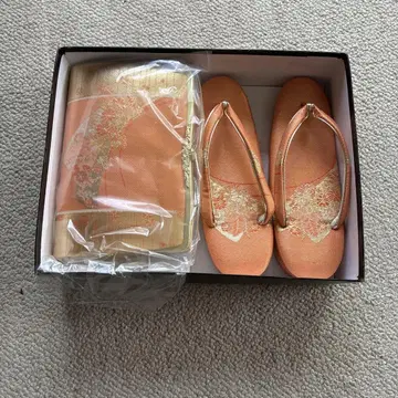 오렌지 컬러 조리와 기모노 가방 세트