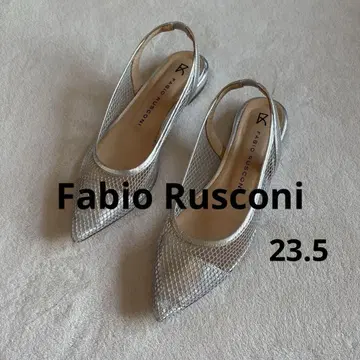 FABIO RUSCONI 백 밴딩 튤 인터넷 플랫 샌들