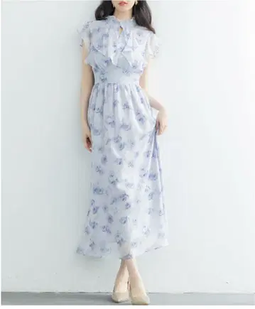 Saison de Papillon 쉬폰 원피스 퍼플 M