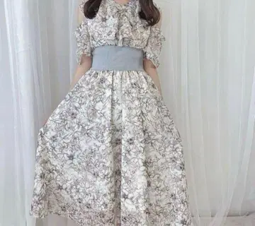evelyn 꽃무늬 리브 OP