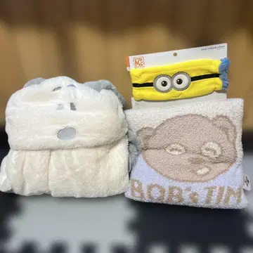 밥과 팀 곰 모양 타월과 미니언 헤어밴드 세트