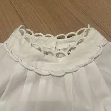 미국 빈티지 의류 화이트 반팔 블라우스 레이스