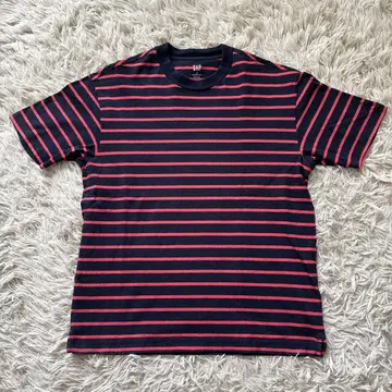 GAP 네이비 레드 스트라이프 T 셔츠 M 00s border city