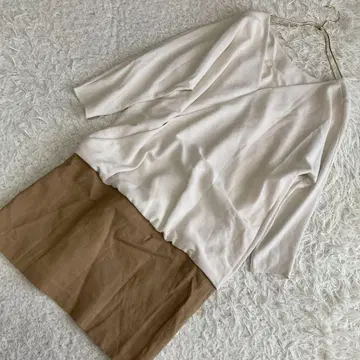 DEUXIEMECLASSE 바이컬러 원피스 아이보리 브라운 0