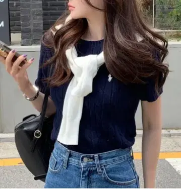 POLO 랄프 로렌 반팔 니트 네이비