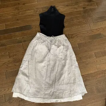 nest Robe 린넨 롱 스커트 스트링 포함