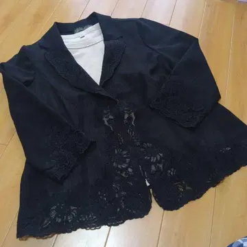 수입 로사 레이스 장식 자켓 울 블랙 rossa