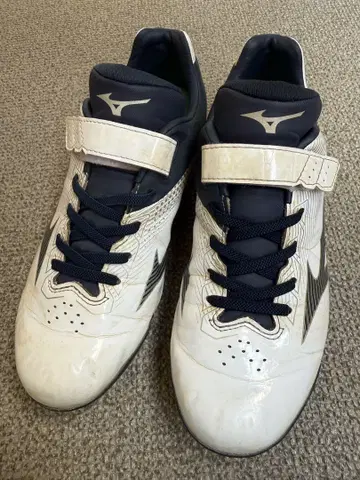 Mizuno 스파이크 슈즈 JP 24.0 화이트/네이비