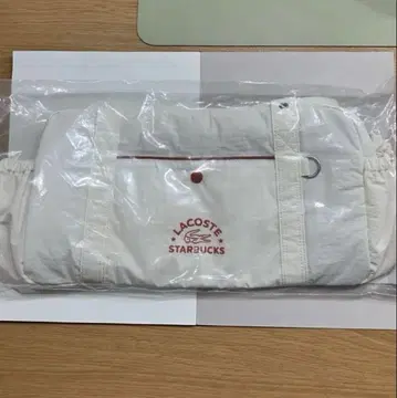 스타벅스 라코스테 콜라보 백 아이보리