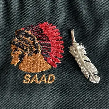SAAD 실버 페더 목걸이 탑 스몰
