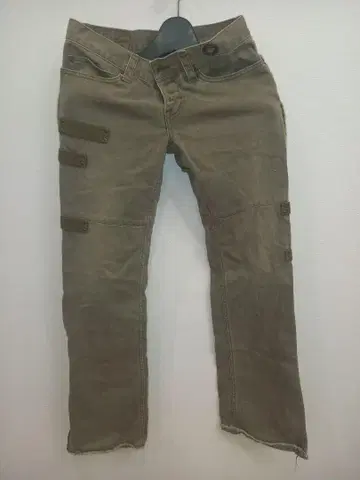 26인치 데님 팬츠 베이지 카키색 사이드 포켓