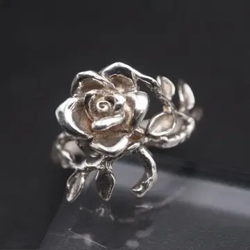 빈티지 SILVER 각인 반지 장미 실버 반지 14~15호