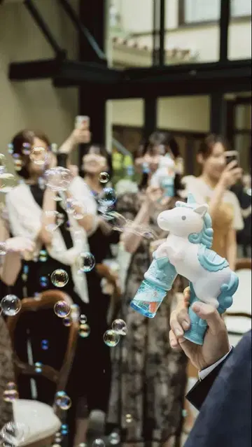 버블 건 결혼식용 유니콘 7대