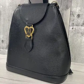 MOSCHINO 모스키노 천연 가죽 럭색 백팩 블랙