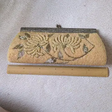 비즈 자수 꽃무늬 파티 백 약 30cm