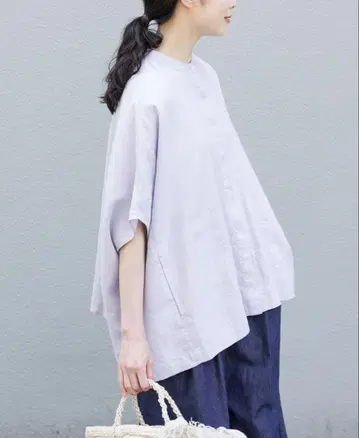 카구레 린넨 스퀘어 케이프 셔츠 [2025SS]