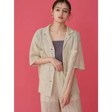 가격 인하 중 [MURUA] 메쉬 오픈 카라 셔츠/팬츠/셋업