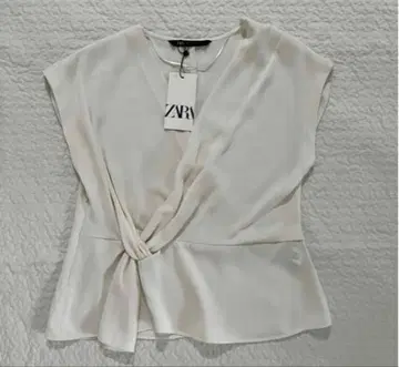 ZARA 매듭 크레이프 상의 XL