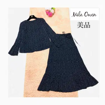 Mila Owen 미라 오웬 네이비 도트 무늬 셋업 0