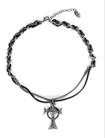 RosenKreuz guilty cross leather necklace