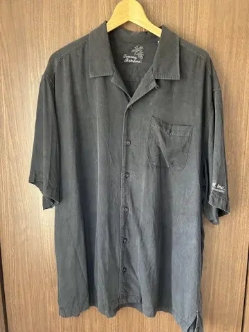 Tommy Bahama 반팔 셔츠 오픈 셔츠 블랙 페이드 XL