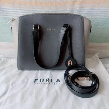 FURLA 미네르바 토트백 숄더백 바이컬러 그레이