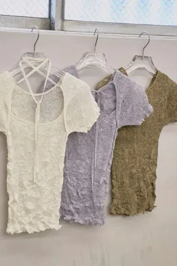 TODAYFUL 2way Sheer Knittops 새상품 아이스 블루