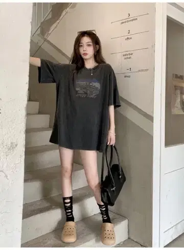 빈티지 가공 아메리칸 티셔츠 블랙 L 반팔