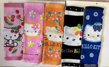 키티 핸드 타월 5매 얼굴 키티 꽃 체리 나비 산리오 레트로
