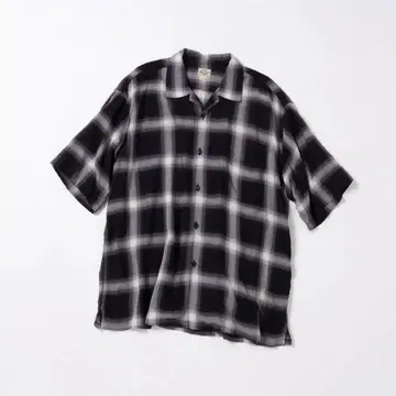 gold[골드] Rayon Check S/S Open Shirt
