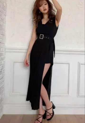 RESEXXY 시어 플리츠 콤비 네이비