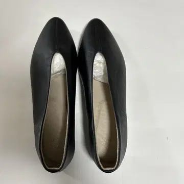 펌프스 천연 가죽 로우힐 에마 일본제 23.5cm 블랙
