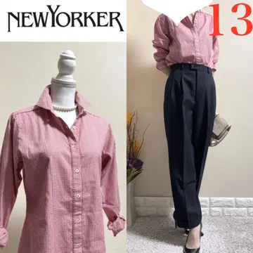빅 사이즈 뉴요커 깅엄 체크 긴팔 셔츠 13 빨간색 L~XL