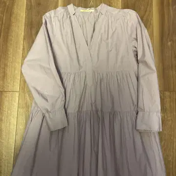 누키테파 새상품 연보라색 V 옷깃 롱 원피스 인기 상품