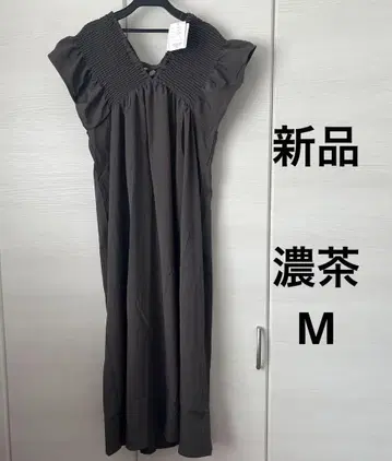 [ 새 상품 ] 셔링 원피스 다크 브라운 M