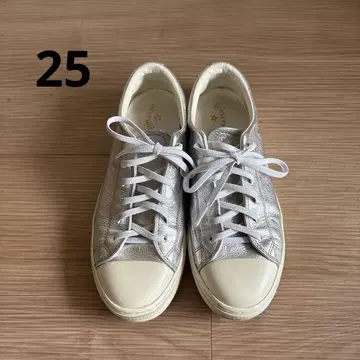 컨버스 COUPE GL OX 실버 가죽 스니커즈 25