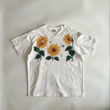 레어 90s USA 제작 해바라기 AIR WAVES 아트 티셔츠