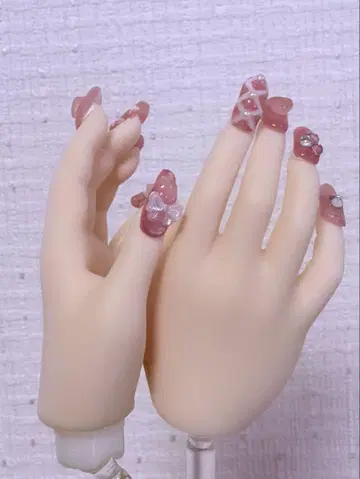 인형용 네일 칩 걸리시 핑크