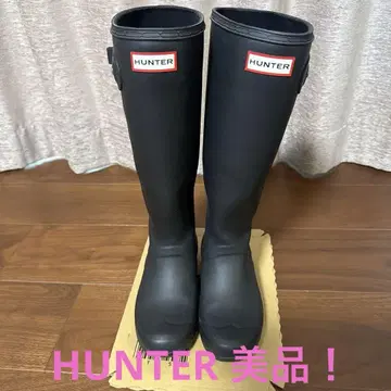 HUNTER 블랙 장화 버클 포함