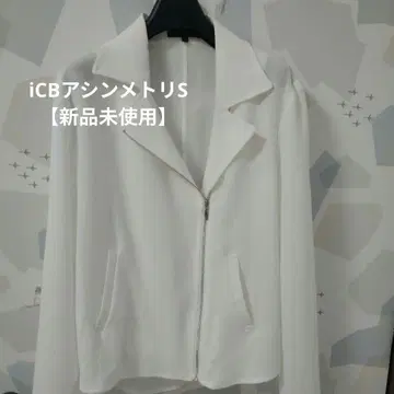 iCB 화이트 테일러드 자켓 비대칭 사이즈 S