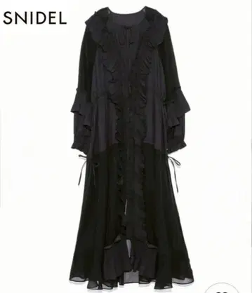 SNIDEL 플리츠 프릴 디테일 롱 원피스