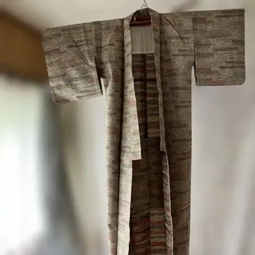츠무기 홑 기모노 순수 실크