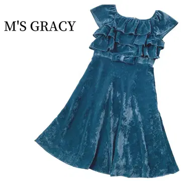 M'S GRACY 벨로아 원피스 리본 티어드 어른스러운 느낌 예쁜 색상
