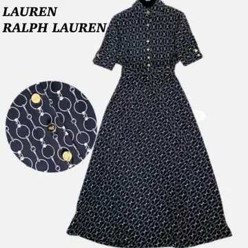 LAUREN Ralph Lauren 체인 패턴 올 패턴 롱 원피스 M