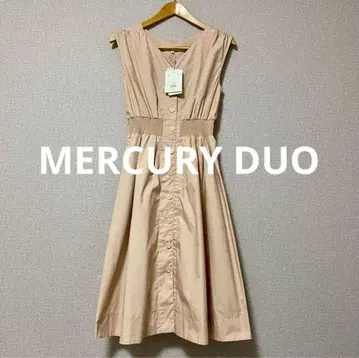 MERCURYDUO 머큐리 듀오 슬리브리스 원피스 베이지